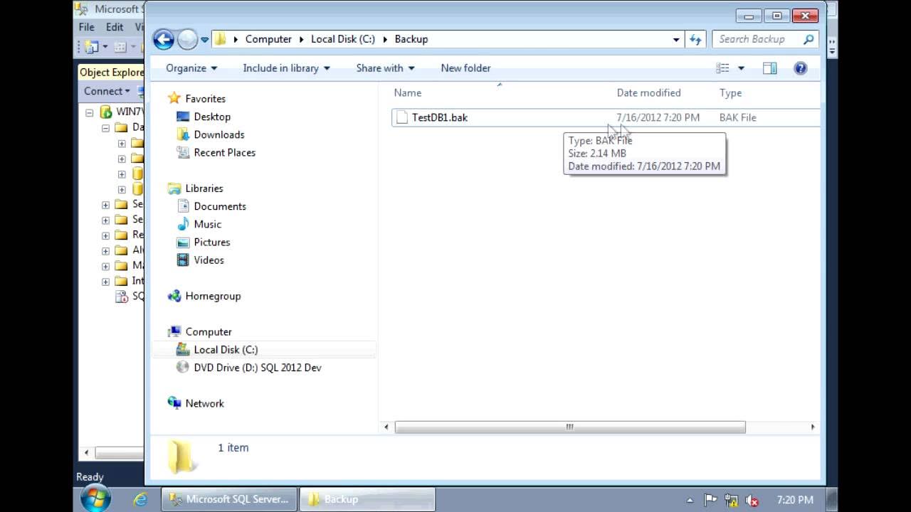 SQL Server 2012 - How To Backup and Restore - YouTube