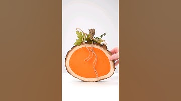 Wood Slice Pumpkins 🎃 #easycrafts #fallprojects