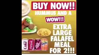 buy now! Hummus and a wow extra large falafel meal for two // wonderall meme