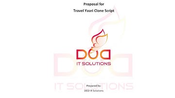 Proposal for Travel Yaari Clone Script   DOD
