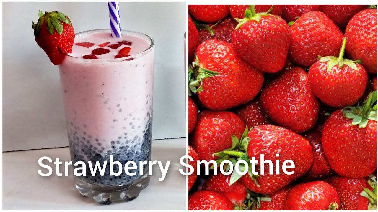 Strawberry chia seeds smoothie / Strawberry Milkshake / Hindi Recipe