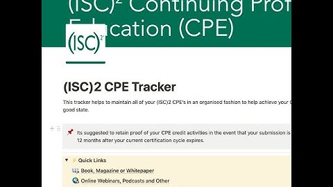 Notion ISC2 CPE Tracker