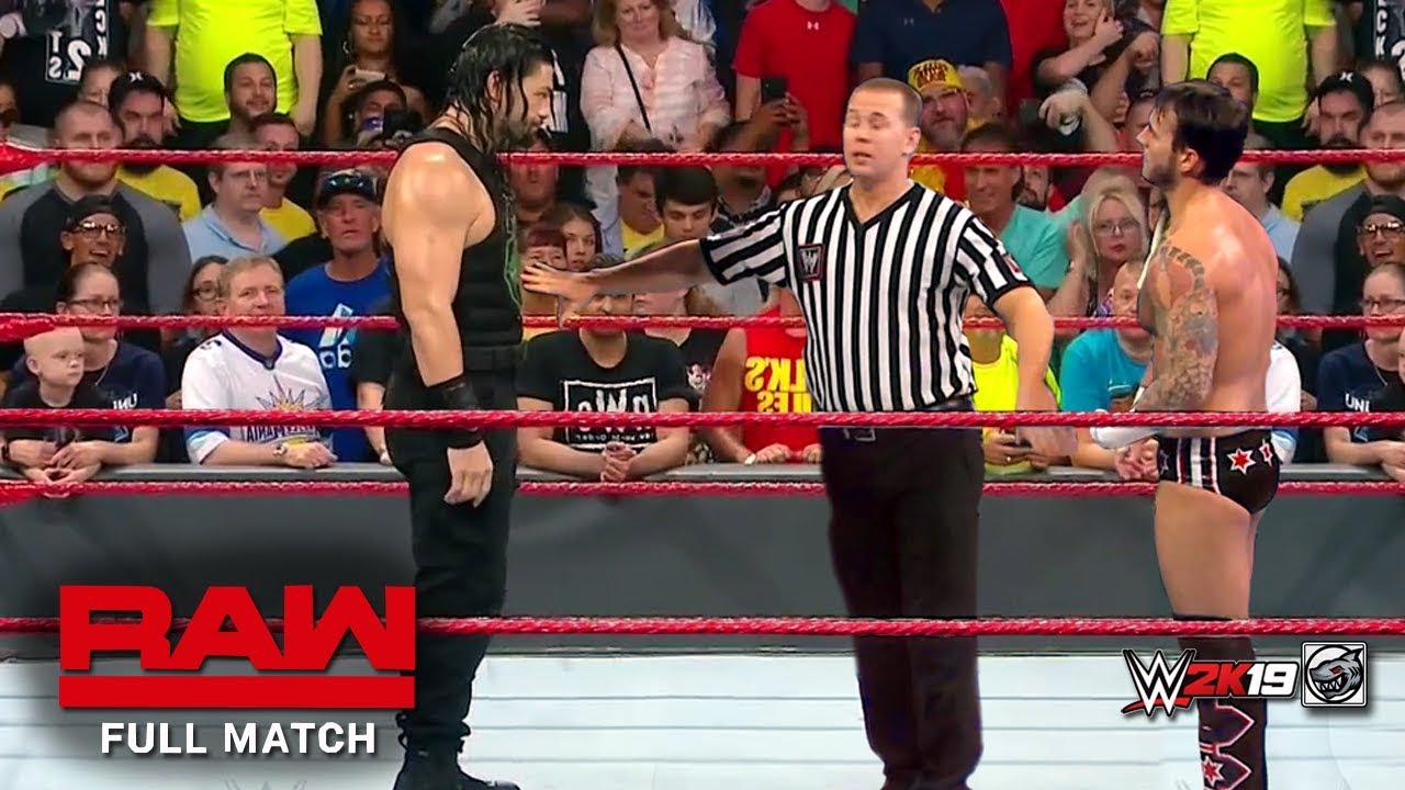 Roman Reigns Vs Cm Punk Raw Aug 1 2019 Full Match Youtube 