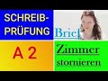 A2 Prüfung leicht gemacht,✍️ Brief schreiben: ZIMMER STORNIEREN