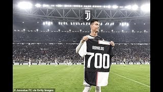 Christiano ronaldo 700 goals celebration, juventus vs bologna 2-1