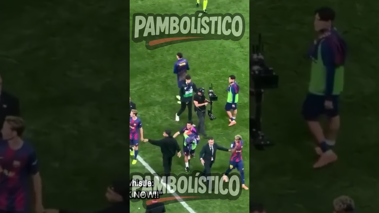 Fuerte encontronazo entre Vinicius Jr y Lamine Yamal en el Clásico Español 