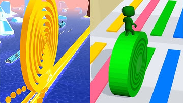 Spiral Roll VS Layers Roll - All Levels Gameplay Android iOS #1