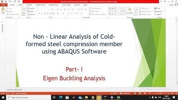 Non – Linear Analysis of Cold-formed steel compression member using ABAQUS Software - Part 1