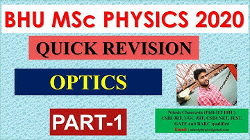 Optics Quick Revision for BHU MSc Entrance 2020 II Nitesh Phyzics