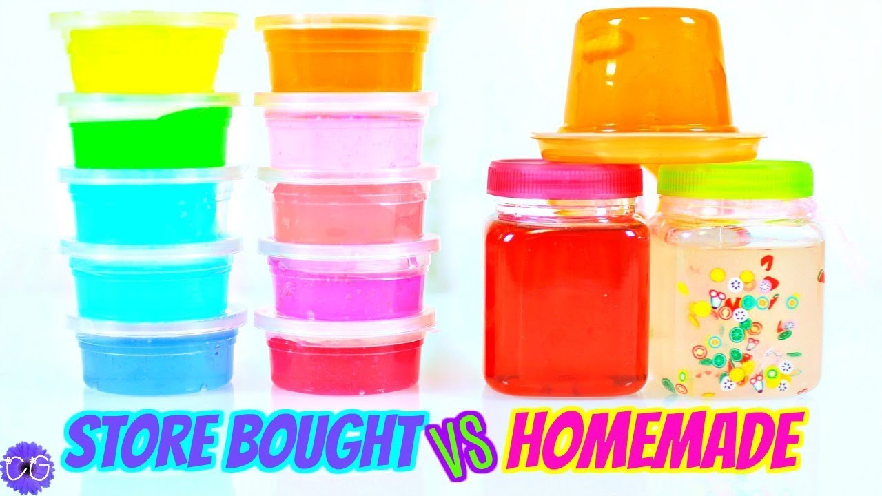 Store Bought Slime vs. Homemade Slime AND A Squishy Package! - YouTube
