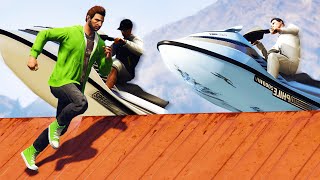 HIT THE RUNNERS WITH JET SKIS! (GTA 5 Funny Moments)