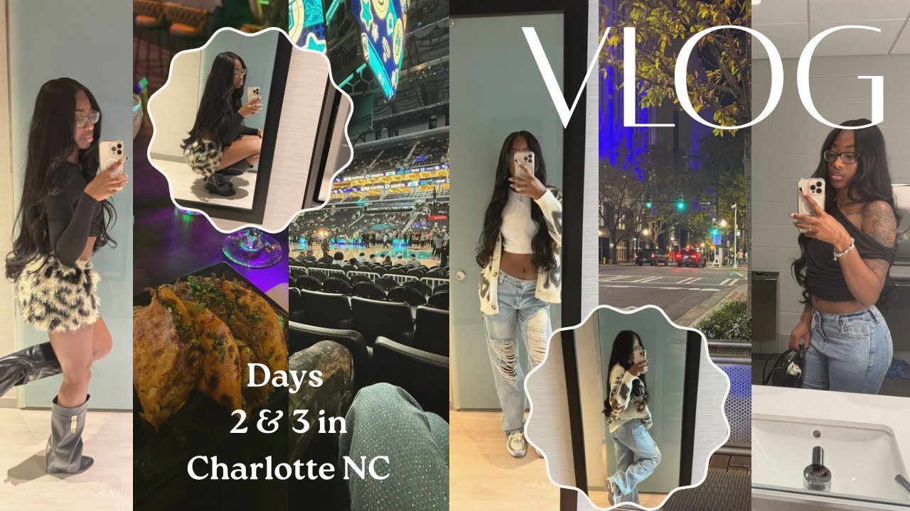 VLOG | Spend days 2 & 3 in Charlotte NC with me! | Food | NBA Game | Arcade|