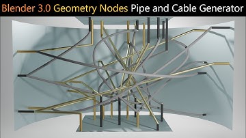 Blender 3.0 Procedural Pipe and Cable Generator using Geometry Nodes (New Version Available)