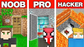 NOOB VS PRO VS HACKER EN GİZLİ EV YAPI KAPIŞMASI  Minecraft