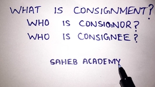 Consignment Account Introduction - Financial Accounting - B.COM/BBA/IPCC -By Saheb Academy