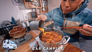 [Winter car camping] -3℃ winter mountains. Everything freezes. DIY light truck camper. 186 by 旅する家の物語 327,592 views 5 months ago 28 minutes