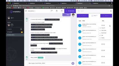 OneClick.AI - Data processing with trained models