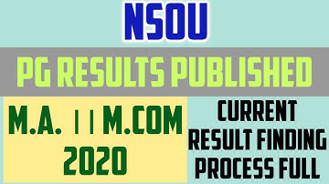 NSOU PG Results for Part 1 & Part 2 Published in 2020. M.A. & M.Com. Find Results Anytime.