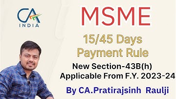 Analysis of rule of payment to MSME within 15/45 Days from FY 2023-24