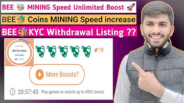 BEE Network Mining Speed Boost 400% 🚀| BEE Coins Boost Claim 🎁| BEE Mining Per Hour Boost Speed KYC✅