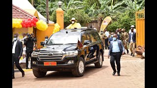 MUSEVENI'S ARRIVAL AT KYADONDO FOR THE UPDATE OF THE NRM MEMMBERS' REGISTER