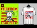 US Army Veteran T-shirt Design Tutorial | Bangla T-shirt Design Step-by-Step