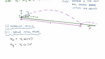 Projectile Motion Example Solving for Distance and Time - Engineering Dynamics