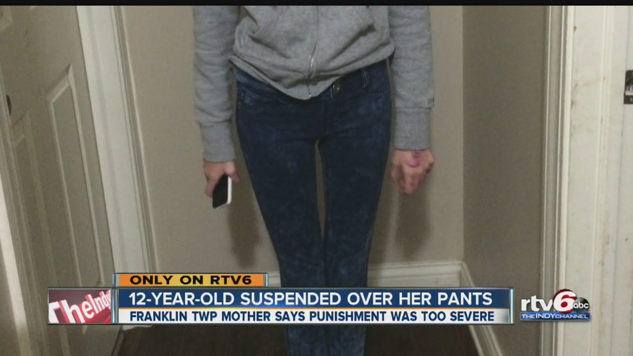 12-year-old suspended over pants 