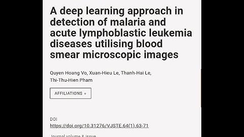 A deep learning approach in detection of malaria and acute lymphoblastic leukemia dis... | RTCL.TV