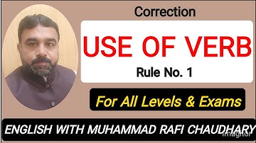 Sentence Correction for Competitive Exams | Verb Rule No.1| English with Muhammad Rafi Chaudhary