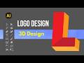 How To Make 3D logo design, Vector Image #adobeillustrator #trending #vector #art #3dart #logo