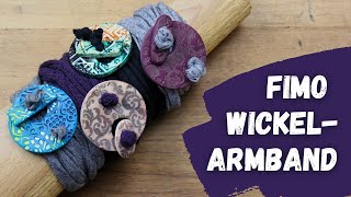 DIY Wickelarmband mit FIMO und altem T-Shirt bzw. Jersey-Stoffrest