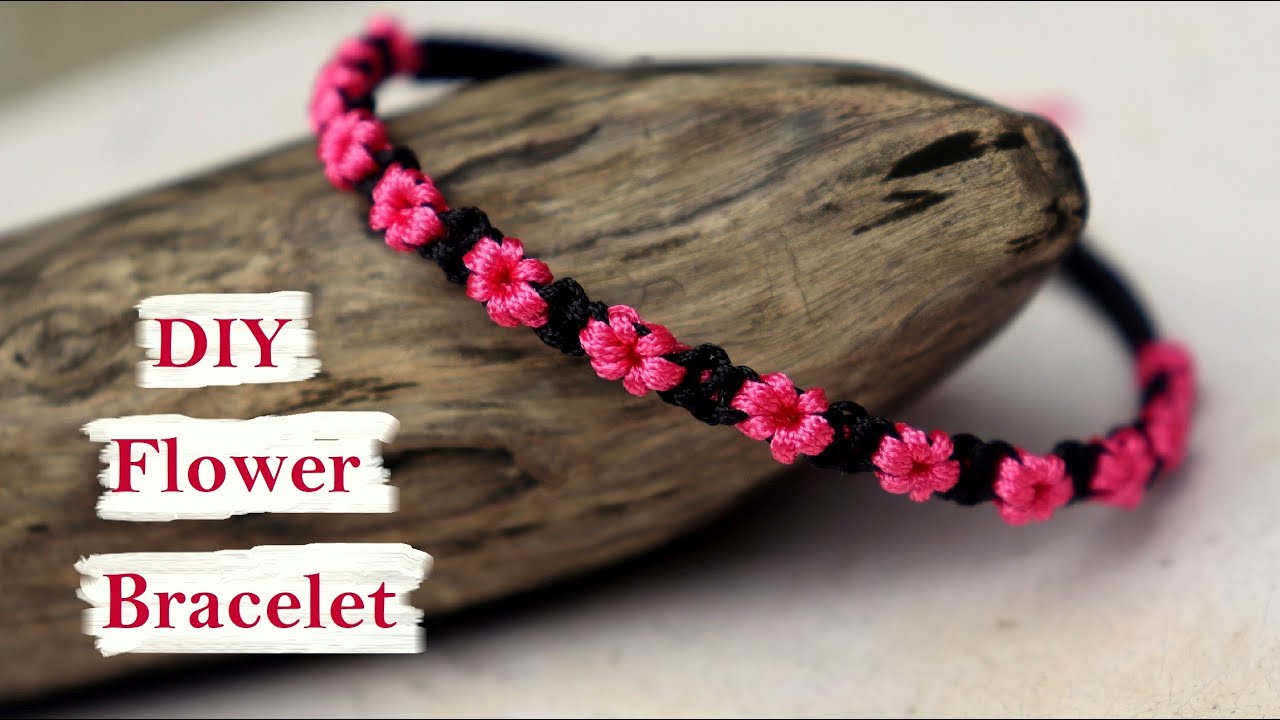 EASY Flower Bracelet DIY  Macrame Tutorial  YouTube