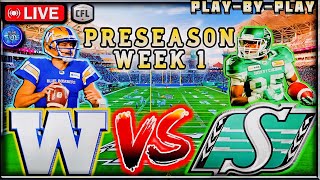 Winnipeg Blue Bombers Vs Saskatchewan Roughriders LIVE Play-By-Play & Reactions!