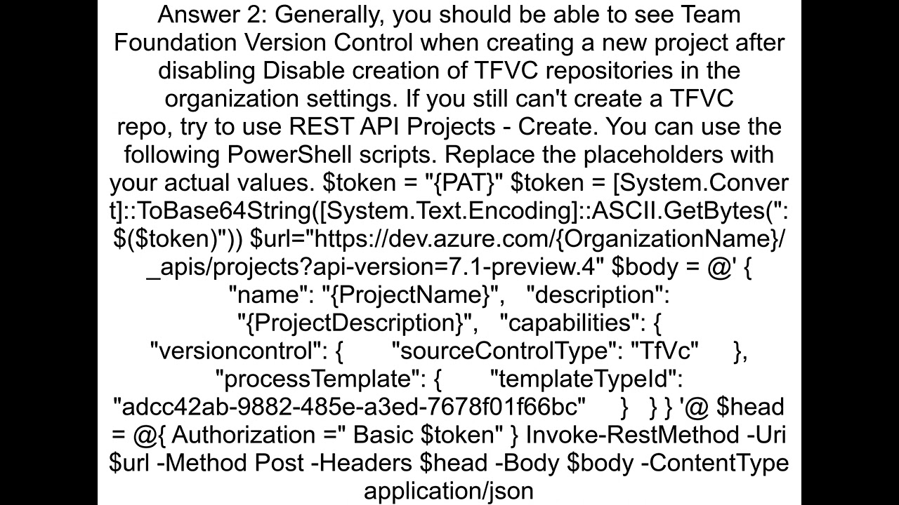 Not finding tfvc version control in azure devops