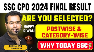 SSC CPO 2024 Final Result & Cutoff Department wise| Congratulations but Why SSC?