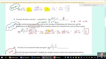 AP Calculus AB: 2.3 Evaluate Limits Algebraically
