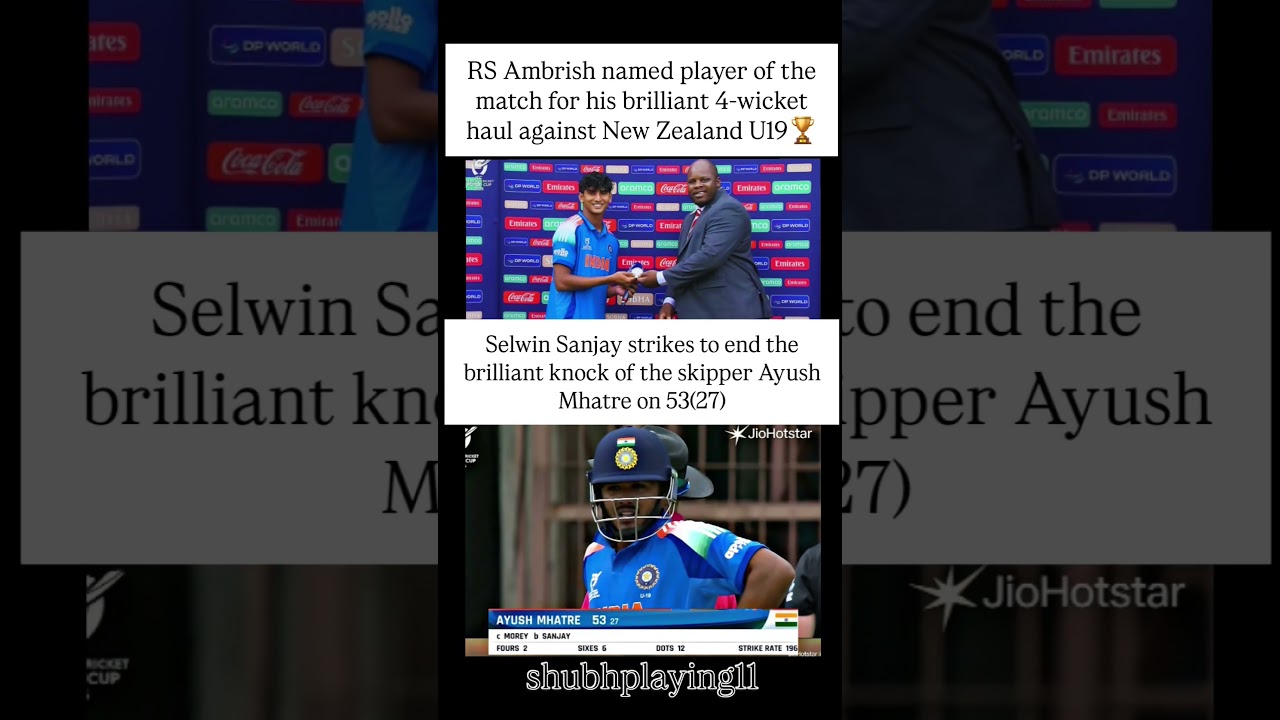 India U19 team Captain knock of Ayush Mhatre and RS Ambrish 👏🔥🔥