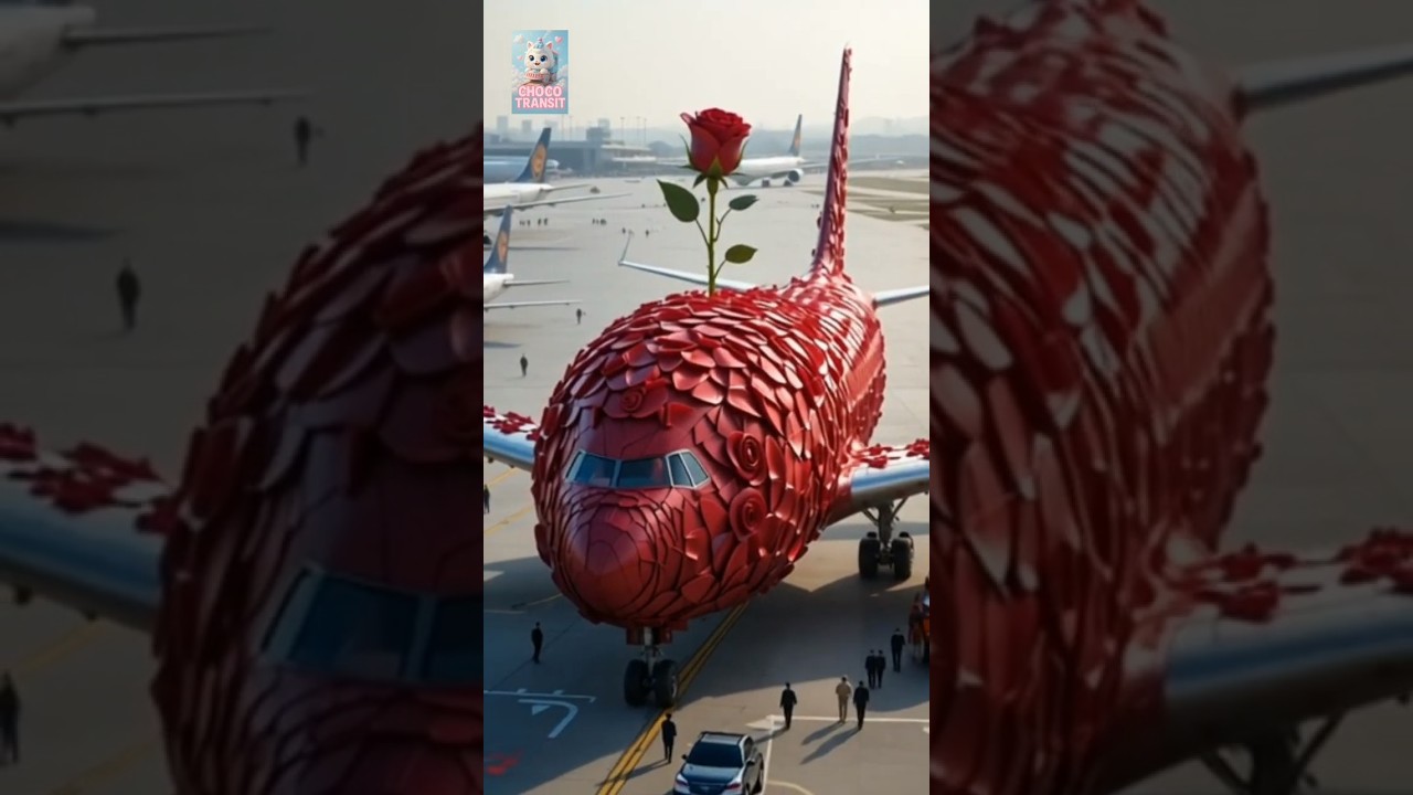 ROSE Themed Airplane 🎀 Would you like to ride? #airplane #travel #rose #cute #funny #short