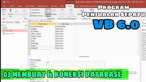03 MEMBUAT KONEKSI DATABASE MS.ACCESS - Aplikasi Penjualan Sepatu Visual basic