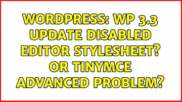 Wordpress: WP 3.3 update disabled editor stylesheet? Or TinyMCE Advanced problem?