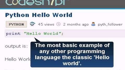 PYTHON Tutorial : Python Hello World
