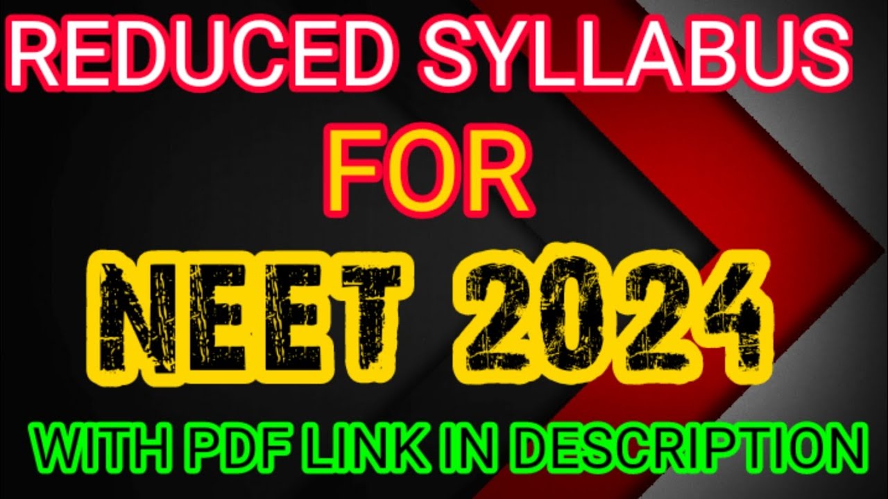 Neet 2024 reduced syllabus🎯.. ll with pdf link in description box...