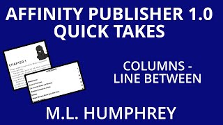 Affinity Publisher 1.0 Columns -  Add Line Between