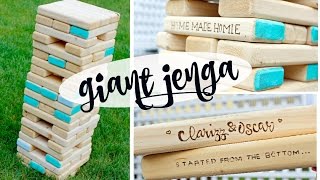 DIY GIANT JENGA +how to carve logo & decorate!