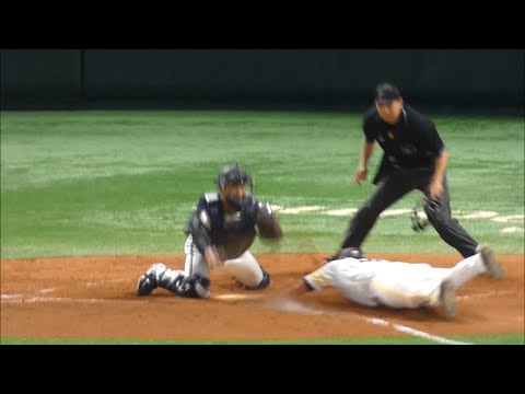 【誤審？】【スロー映像】三森の打球 リチャードの走塁 リクエスト後もアウトと判定されるがセーフに見える 福岡ソフトバンクホークスvsオリックスバファローズ PayPayドーム