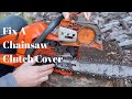 How To Put A Chainsaw Clutch Cover Back On After The Chain Brake Is Engaged