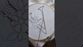Stitching the letter A with back stitch #embroidery #alphabet #craft #stitch #tutorial #diy #art