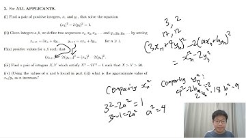 Worked Solution for MAT Question 2 2008 (Pell Equation Question)