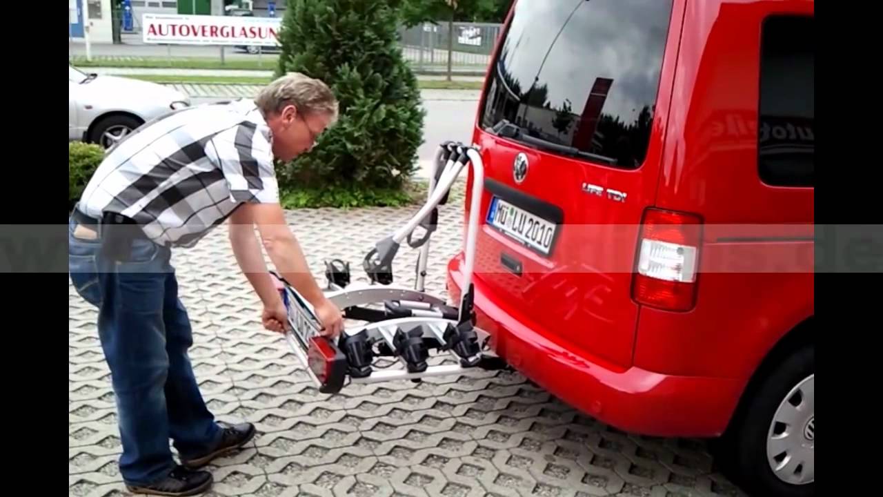 NIEHS.DE Atera Heckfahrradträger Strada 3 und EVO 3 auf VW Caddy mit Heck -  YouTube